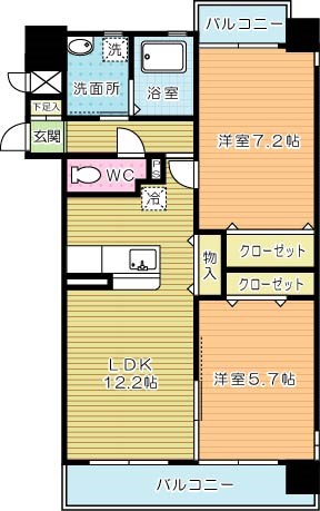 ＬＥＧＥＮＤ砂津（レジェンド砂津） 203号室 間取り