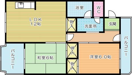 フェールブリエ片野 406号室 間取り