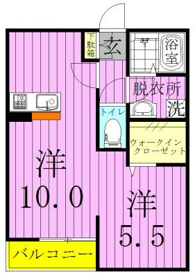 パークサイド 103号室 間取り