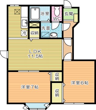 アメニティ広徳 103号室 間取り