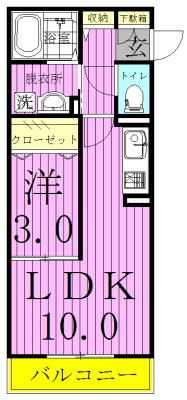 107号室 間取り