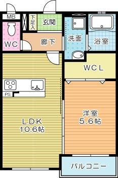 Ｓ－ＣＯＵＲＴ（エスコート） 201号室 間取り