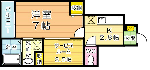 エスカーザ 102号室 間取り