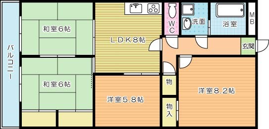 イマージュ安部山公園 203号室 間取り