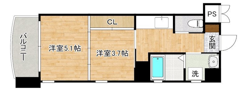 フルールドパリス 403号室 間取り