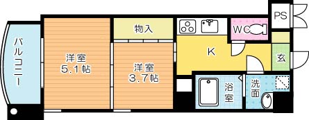 フルールドパリス 403号室 間取り