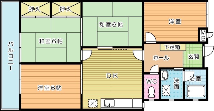 サンシティ三萩野 206号室 間取り