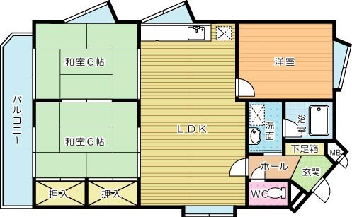 サンシティ三萩野 209号室 間取り