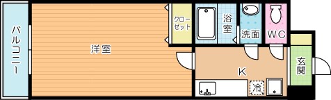 プリンセス香春口 703号室 間取り