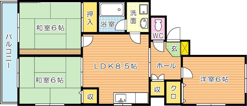 サンコスモス京良城 403号室 間取り