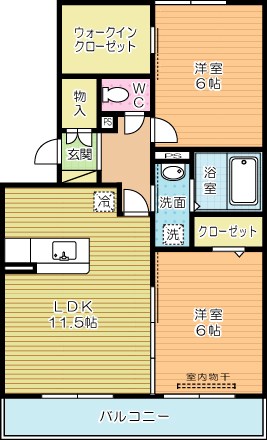 グリーンコート若園 303号室 間取り