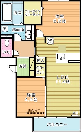 メゾンラフィーネＡ棟 302号室 間取り
