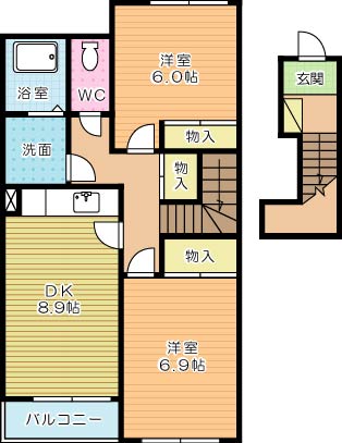 リバーヒルズＮＫ  205号室 間取り