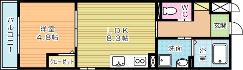 ル・ヴァン・リブレ 101号室 間取り