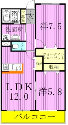 ハイエスト　クレディア 401号室 間取り