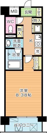 ラフィナーレアースコート魚町 503号室 間取り