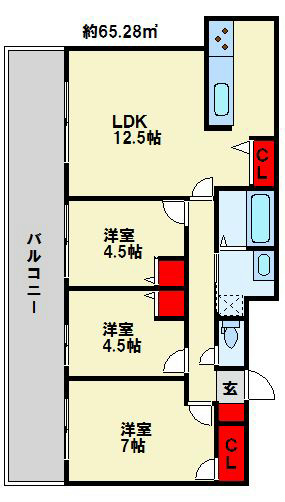 小倉D.C.TOWER 602号室 間取り