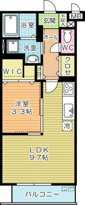 アヴァンセ井堀 103号室 間取り