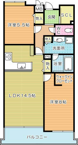 ＣＯＭＯ　ＧＲＡＮＤＥ（コモグランデ） 202号室 間取り