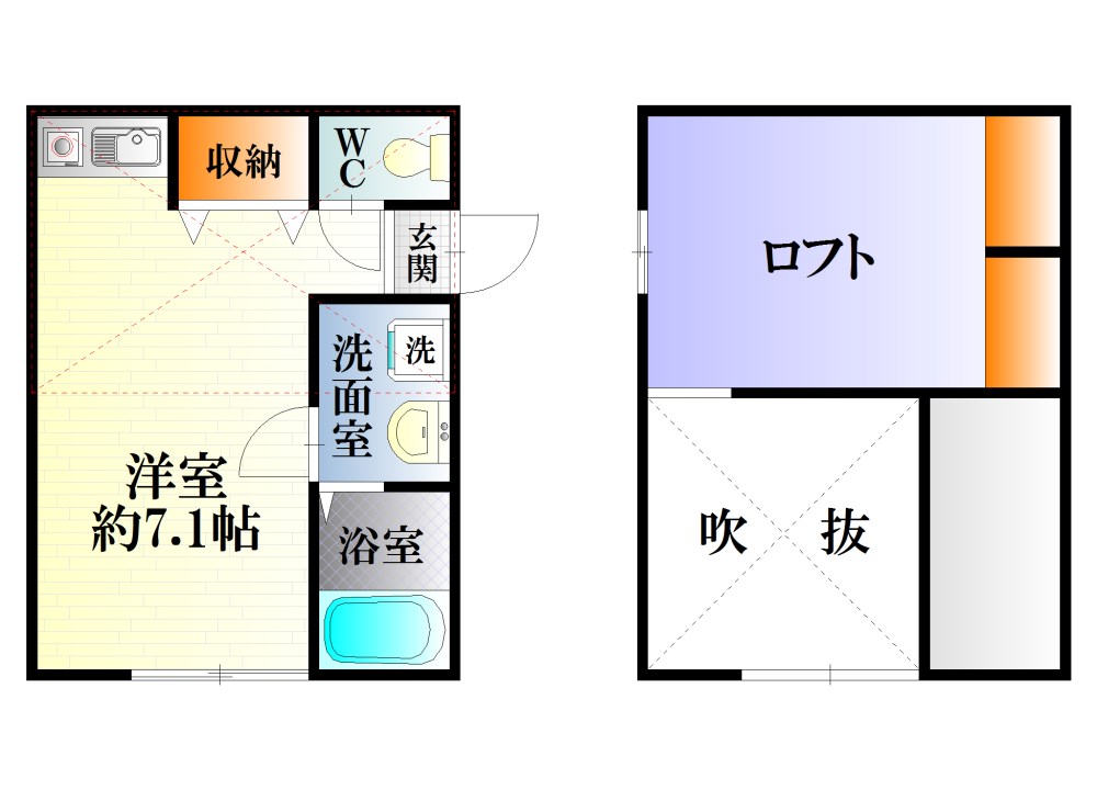 プリマ海風公園弐番館 101号室 間取り