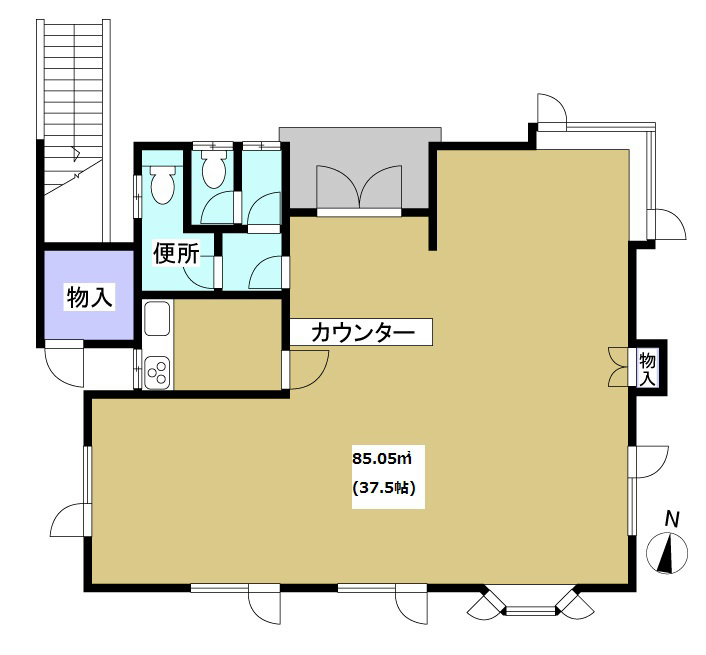 三方原町貸事務所 １号室 間取り