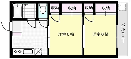 セントラルコーポ X01～X05（2F）号室 間取り