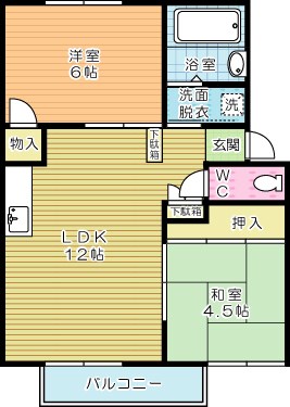 プレジール中西  103号室 間取り