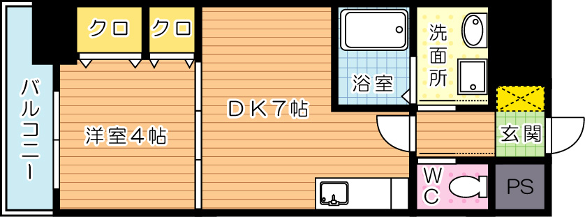 プルーム下到津  602号室 間取り
