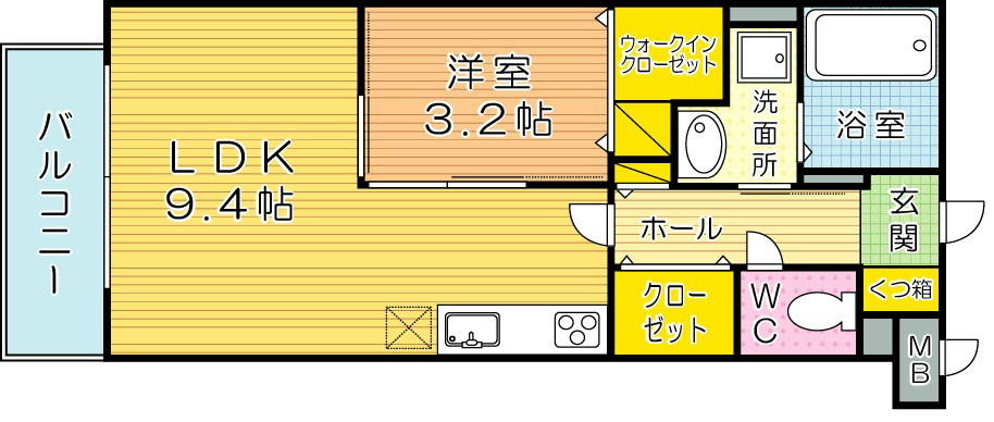 アヴァンセ井堀 103号室 間取り