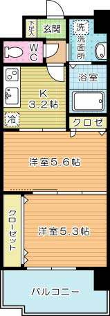 アルティザ小倉 611号室 間取り