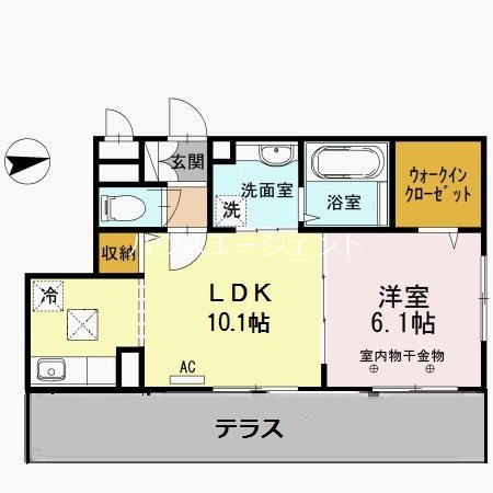 LaLuce 101号室 間取り