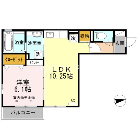LaLuce 203号室 間取り