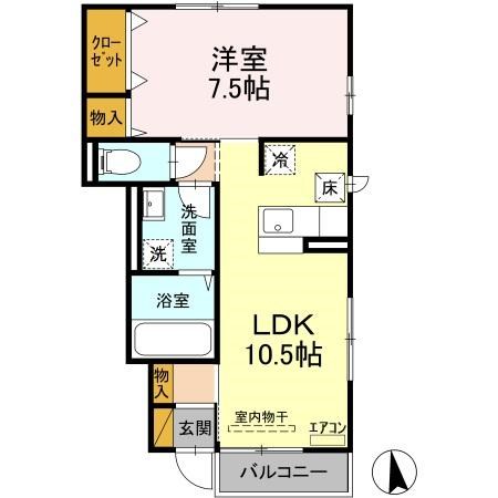 ボヌール新松戸Ａ 105号室 間取り
