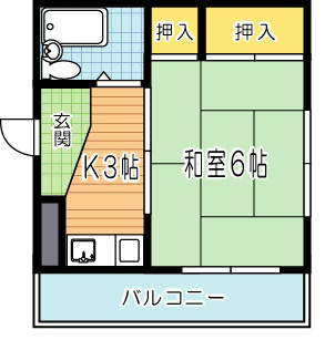 パレーシャル清水 406号室 間取り