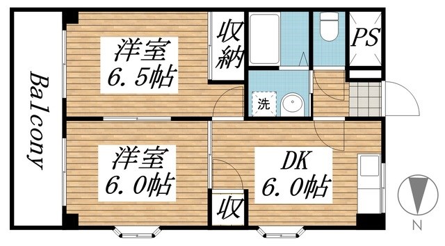 プラーズ六実 201号室 間取り