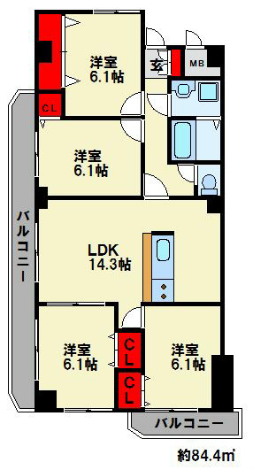 ロージュマン黄金町 間取り