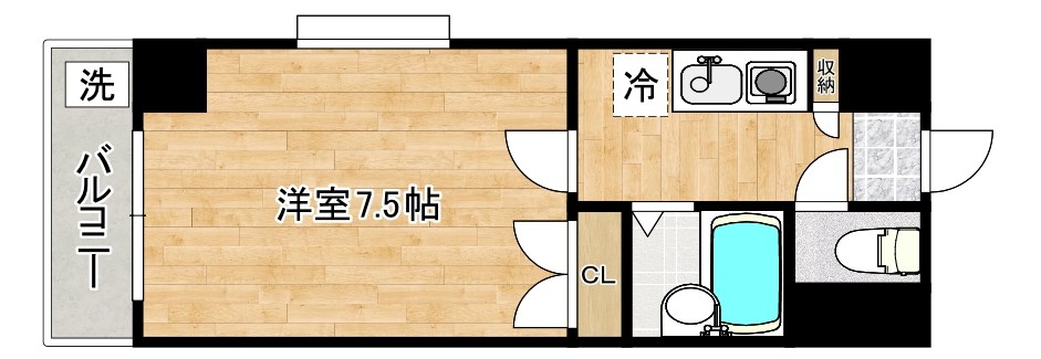 ロイヤルビップ 110号室 間取り