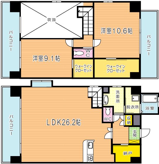 Bay Side Asano(ベイサイド浅野)  905号室 間取り