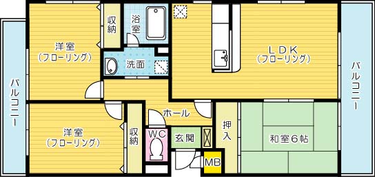 アネーロあそう 602号室 間取り