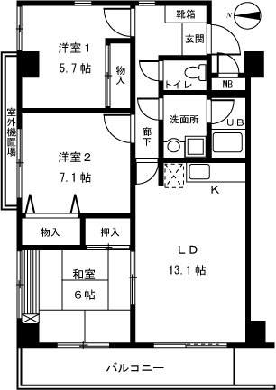 ガーデンホームズけやきの郷  104号室 間取り