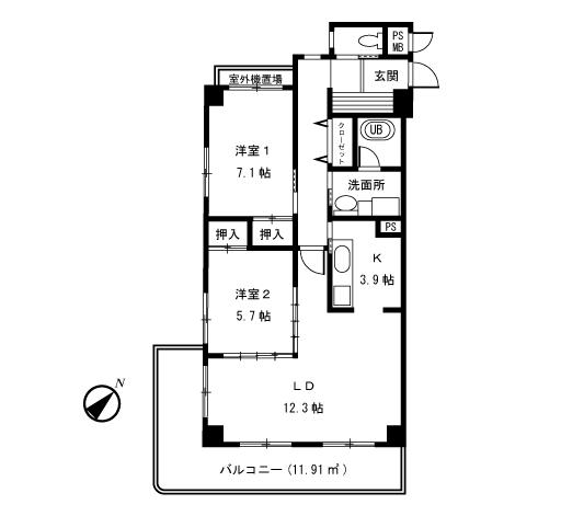 エクセレンス梶ヶ谷 間取り図