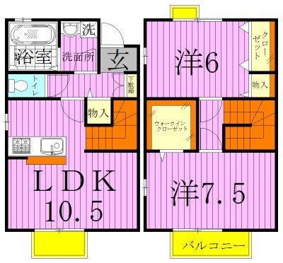 レセンテ八潮A 2号室 間取り