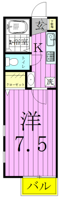 206号室 間取り