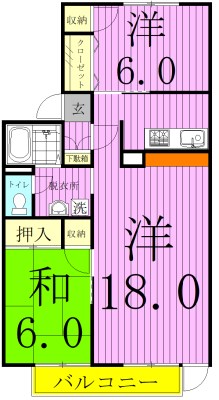 コーポリンクル　Ｂ棟 203号室 間取り