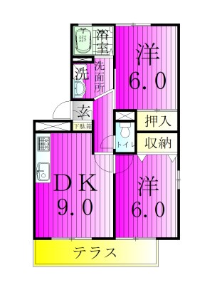 ハイカムールＮ 101号室 間取り