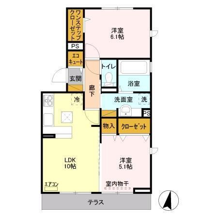 プレミールＢ 101号室 間取り