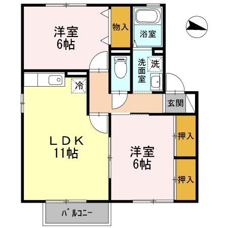 コーポはおりや　Ａ棟 間取り図