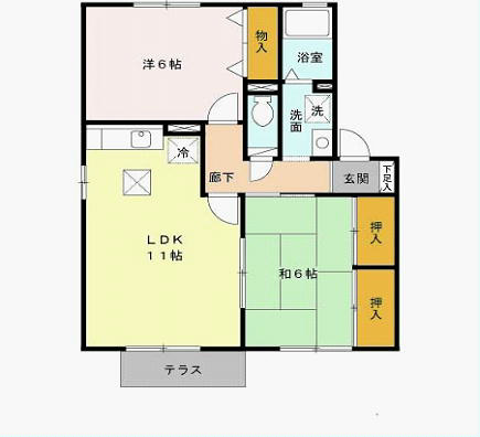 コーポはおりや　B棟  間取り図