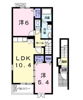 シャンブルクレールⅡ 201号室 間取り