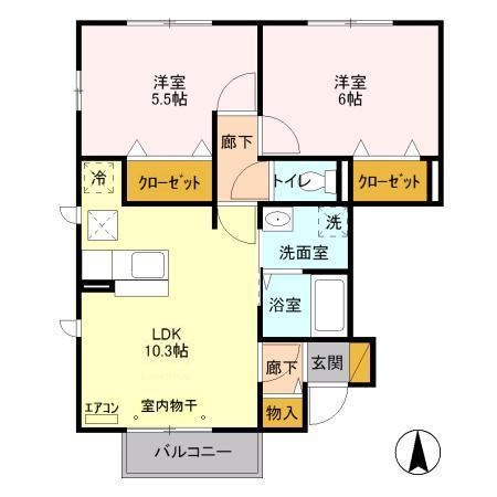 サンルーチェＡ 101号室 間取り